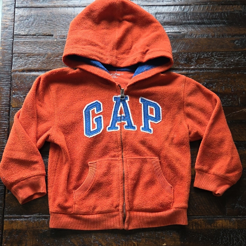 GAP Kids Orange Hoodie with Blue Accents Size 5T